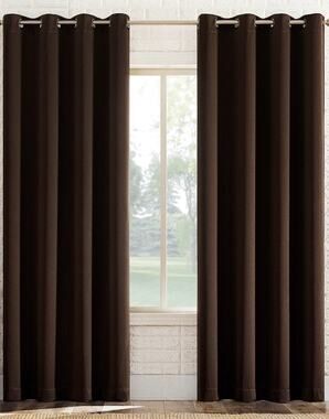 Sun Zero 104”x63” Blackout One Panel Pair Brown